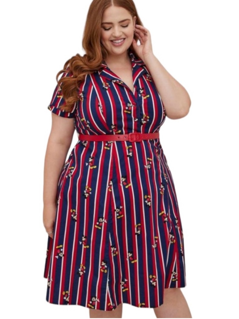 NWT Torrid Disney size 18 retro Mickey swing dress dapper day striped shirtdress